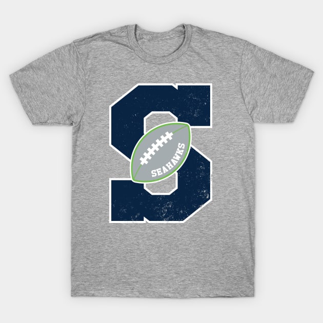 Big Bold Seattle Seahawks Monogram T-Shirt by Rad Love